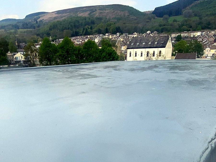 Finished flat roof overlooking the valley